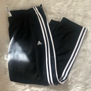 Adidas Button Black & White Track Pants, Sz Medium